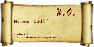 Wimmer Odó névjegykártya